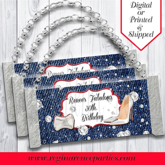 Denim Diamonds Theme Candy Bar Wrappers Denim Theme Etsy