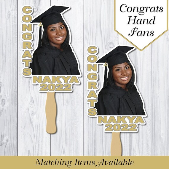 Graduation Hand Fans Class of 2024 Congrats Custom Graduation Fans College Grad Graduation Printables Custom Fans Digital Etsy