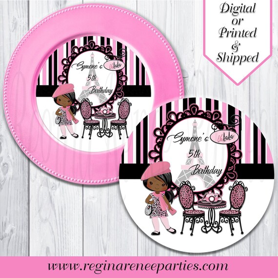 Paris Charger Plate Inserts Paris Theme Birthday Party Etsy