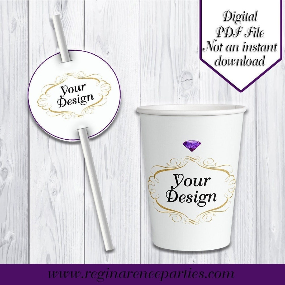Party Cups & Straw Tags Custom Cups Custom Straw Tags - Etsy UK