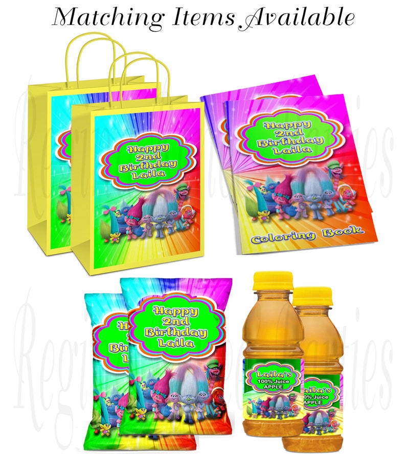 Trolls Snack Bags Trolls Theme Chip Bags Trolls Party Favors Trolls Party Printables Trolls Favor Bags Trolls Birthday Party
