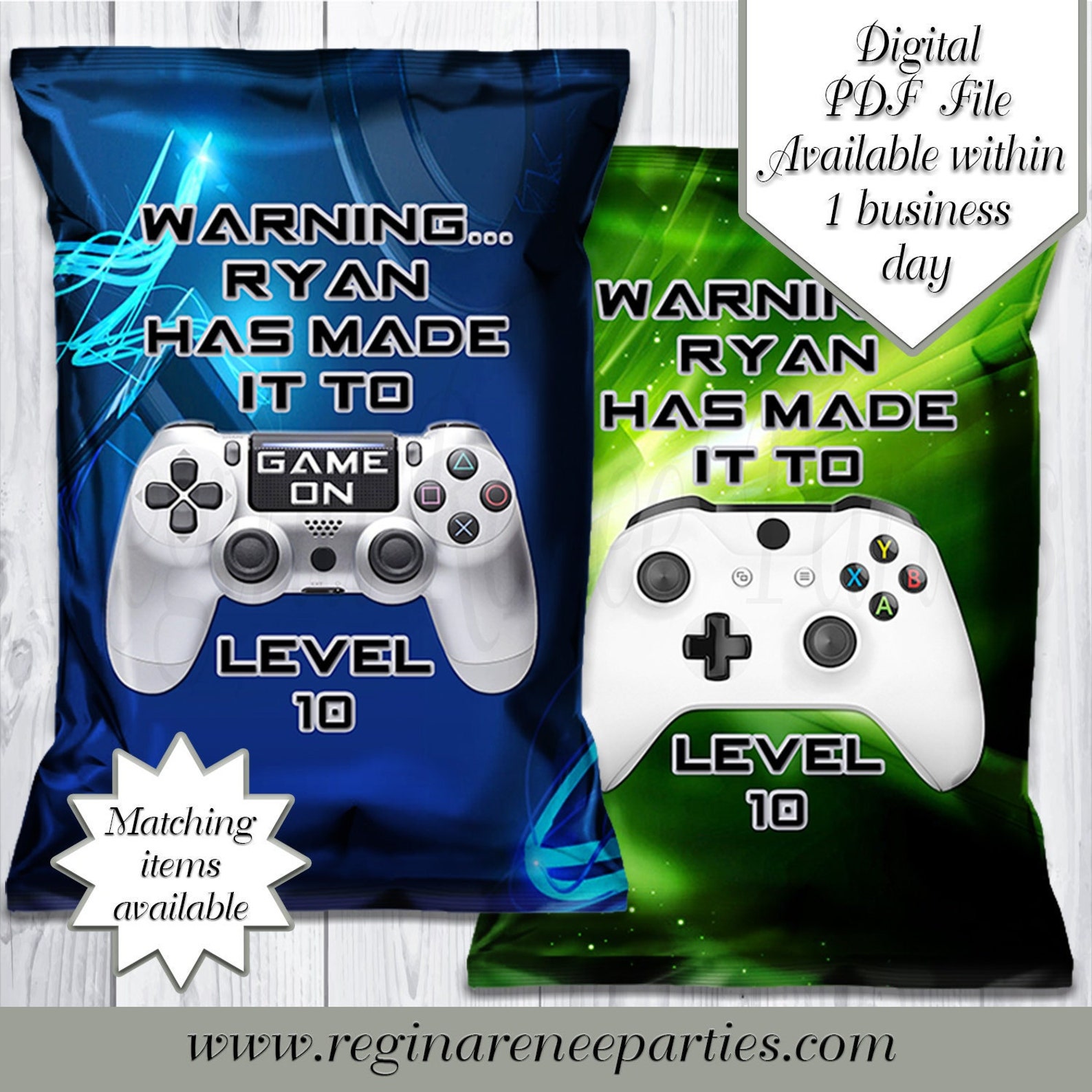 Video Game Chip Bags Video Game Treat Bags Video Game Etsy