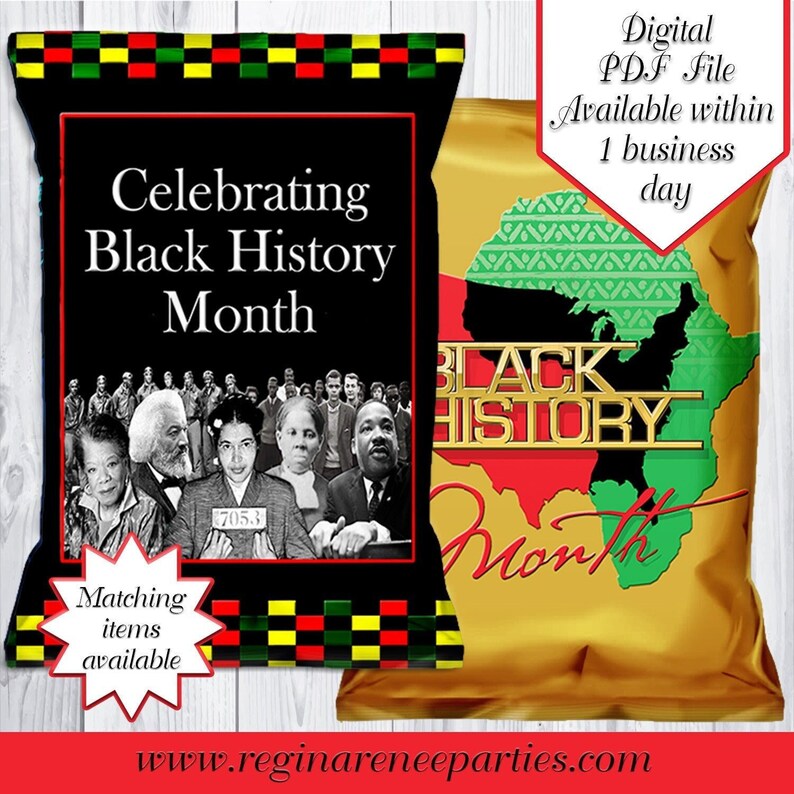 Black History Theme Chip Bags Famous African Americans Etsy