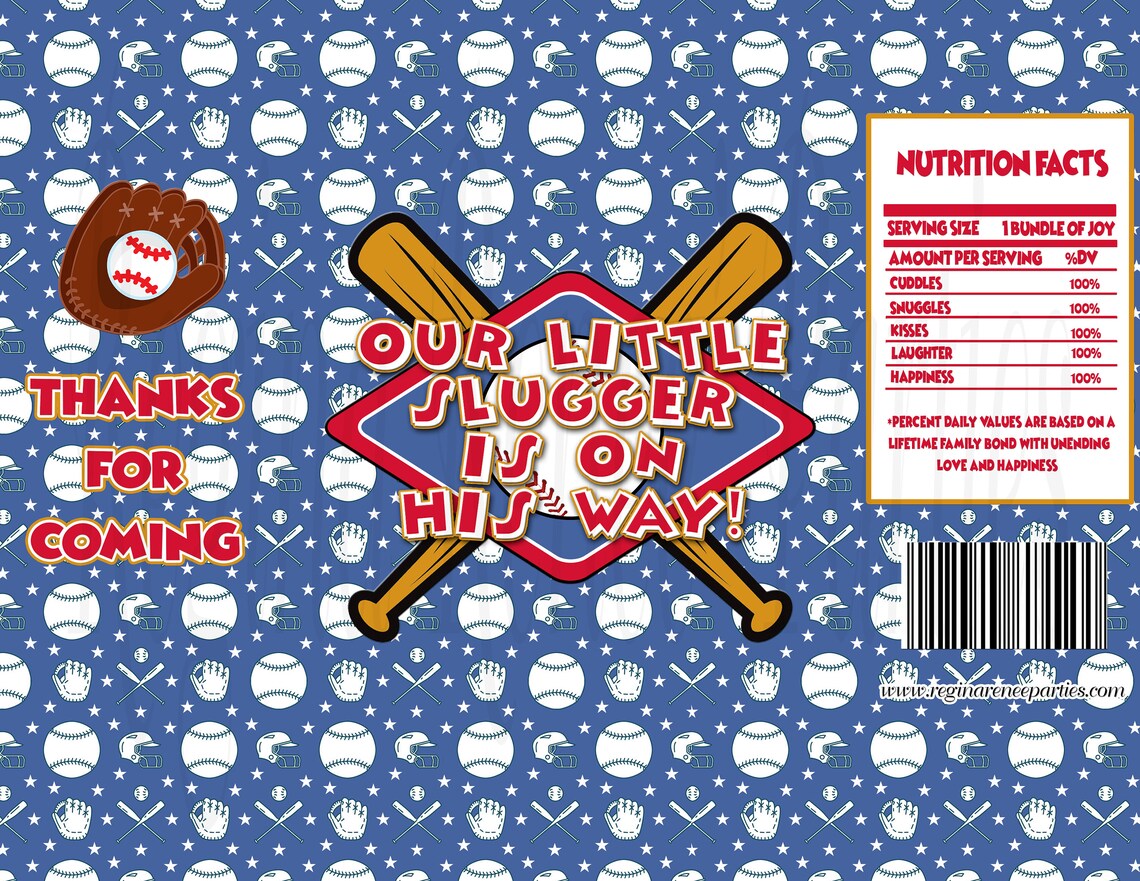 Baseball Slugger Peanut Bag Wrappers Our Little Slugger Etsy
