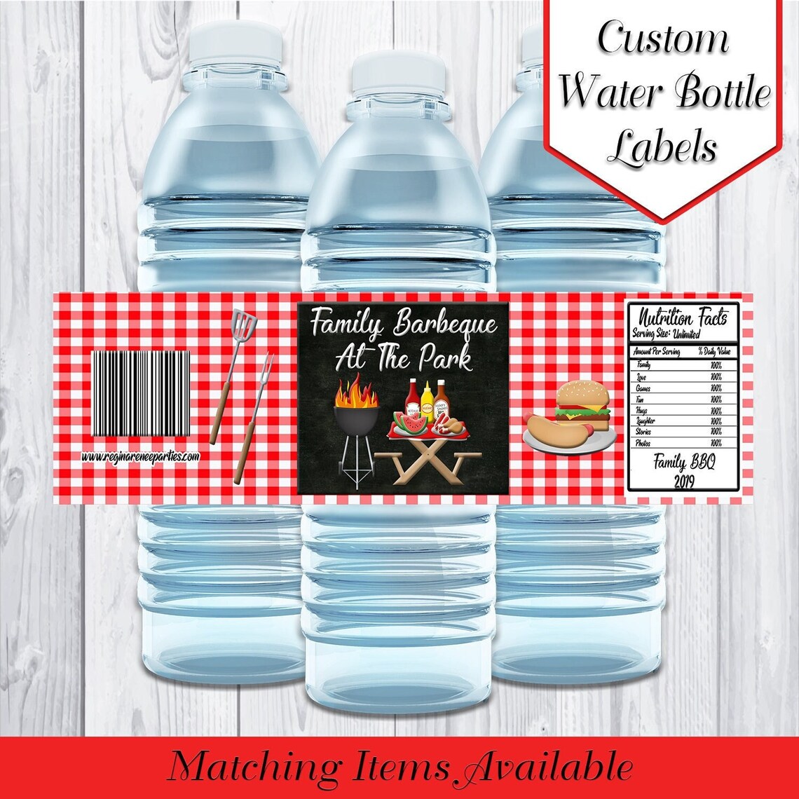 BBQ Theme Water Labels | Barbeque Water Labels | Picnic | Family ...