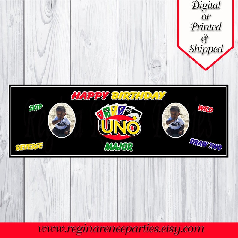 Uno Theme Custom Banner Uno Party Uno Cards 1st Birthday Etsy