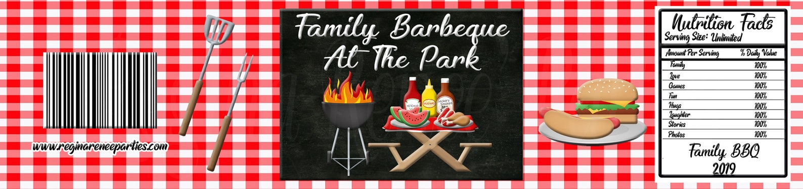 BBQ Theme Water Labels | Barbeque Water Labels | Picnic | Family ...