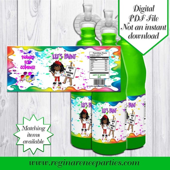Paint Party Water Label-Paint Party Birthday-Art Party-Paint Party
