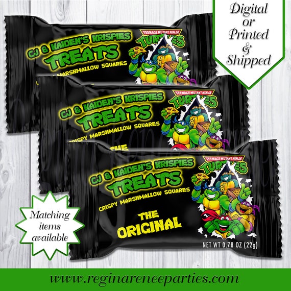 Ninja Turtle Theme Mini Rice Krispies Treat Wrapper Ninja Etsy