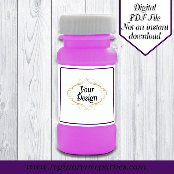Bubble Bottle Labels Bubbles Favors Custom Labels Etsy