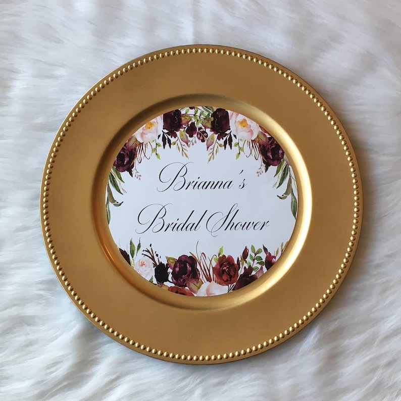 Floral Charger Plate Inserts Floral Bridal Shower Floral Etsy