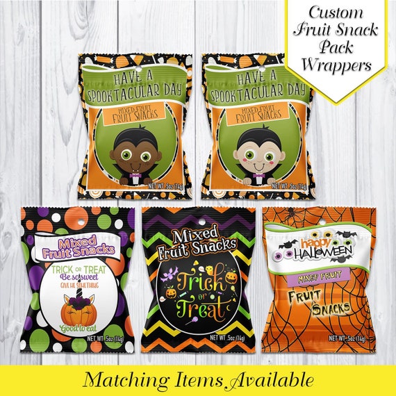 Halloween Fruit Snacks | Halloween Candy | Halloween Favors | Halloween Party | Halloween Treats | Halloween Printables | Wrappers | Digital
