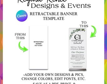 Canva Retractable Banner Template | Canva Templates | Banner Templates | Canva Backdrop Template | Canva Backdrops