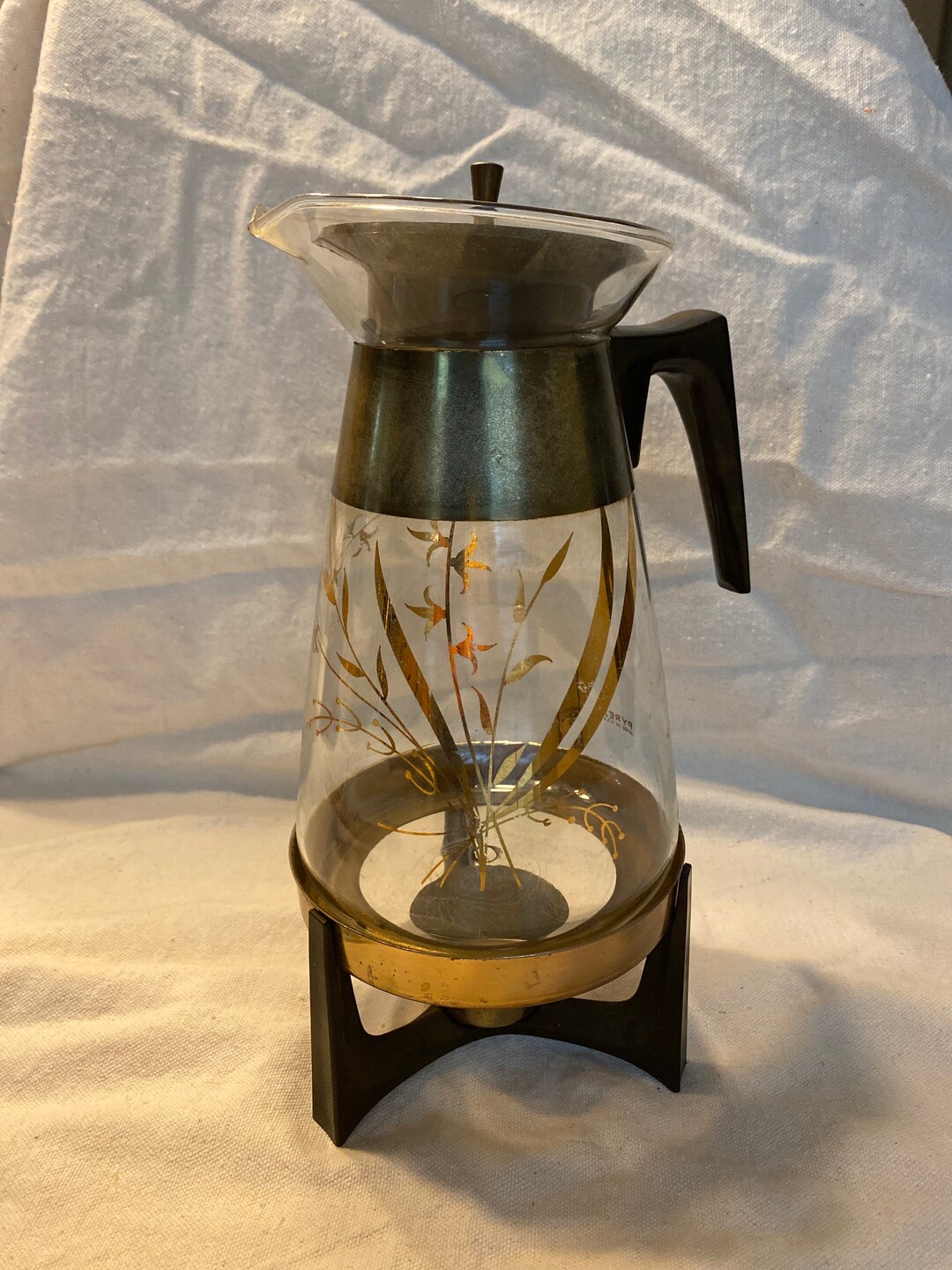 Vintage Pyrex Glass Carafe With Candle Warmer & Stand. Etsy