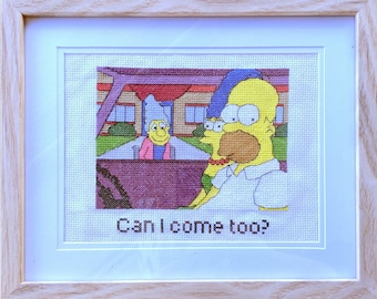 Simpsons 'Can I come too?' Cross Stitch Pattern -PDF PATTERN ONLY-