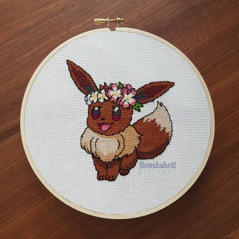 Eevee Flower Crown Cross Stitch Pattern PDF PATTERN ONLY Etsy