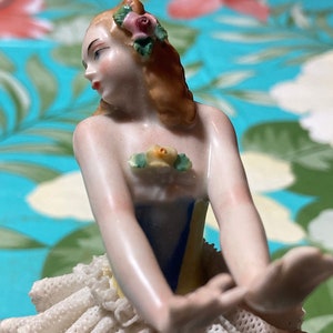 Antique Sitzendorf porcelain lace ballerina
