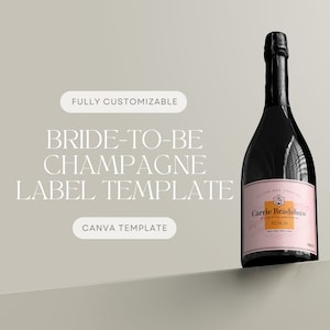Bridal Bride to Be Veuve Champagne Label Template | Bachelorette Party Favor | Bridal Shower Gift | Customizable Alcohol Canva Template