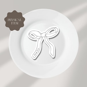 Conjunto de mesa em formato de fita de laço | Cartão de mesa de fita | Cartão de nome de casamento | Fita desenhada à mão | Decoração de festa em preto e branco
