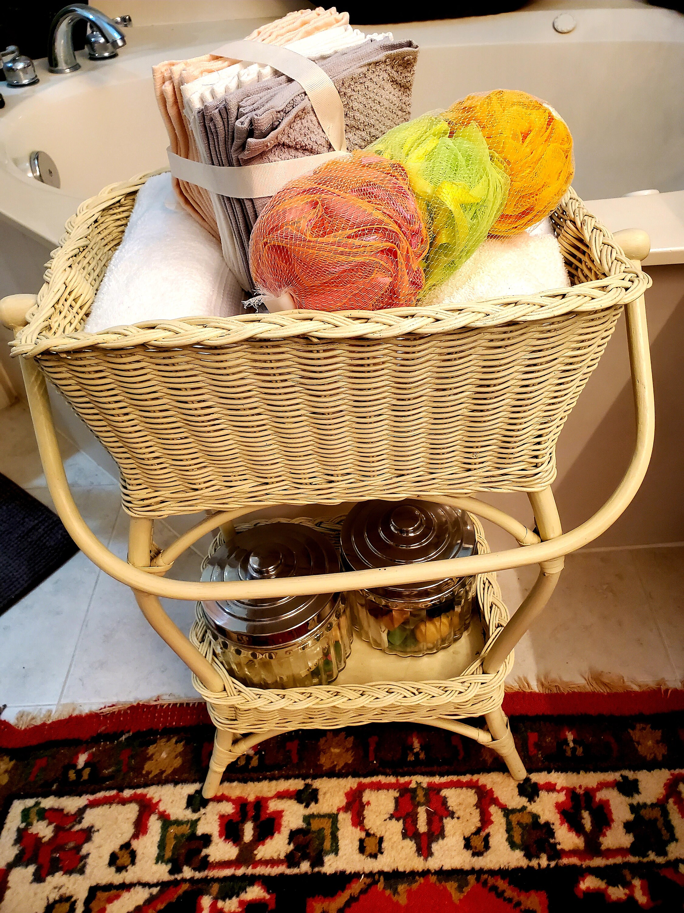 Vintage Large Wicker Sewing Basket on Stand. Etsy