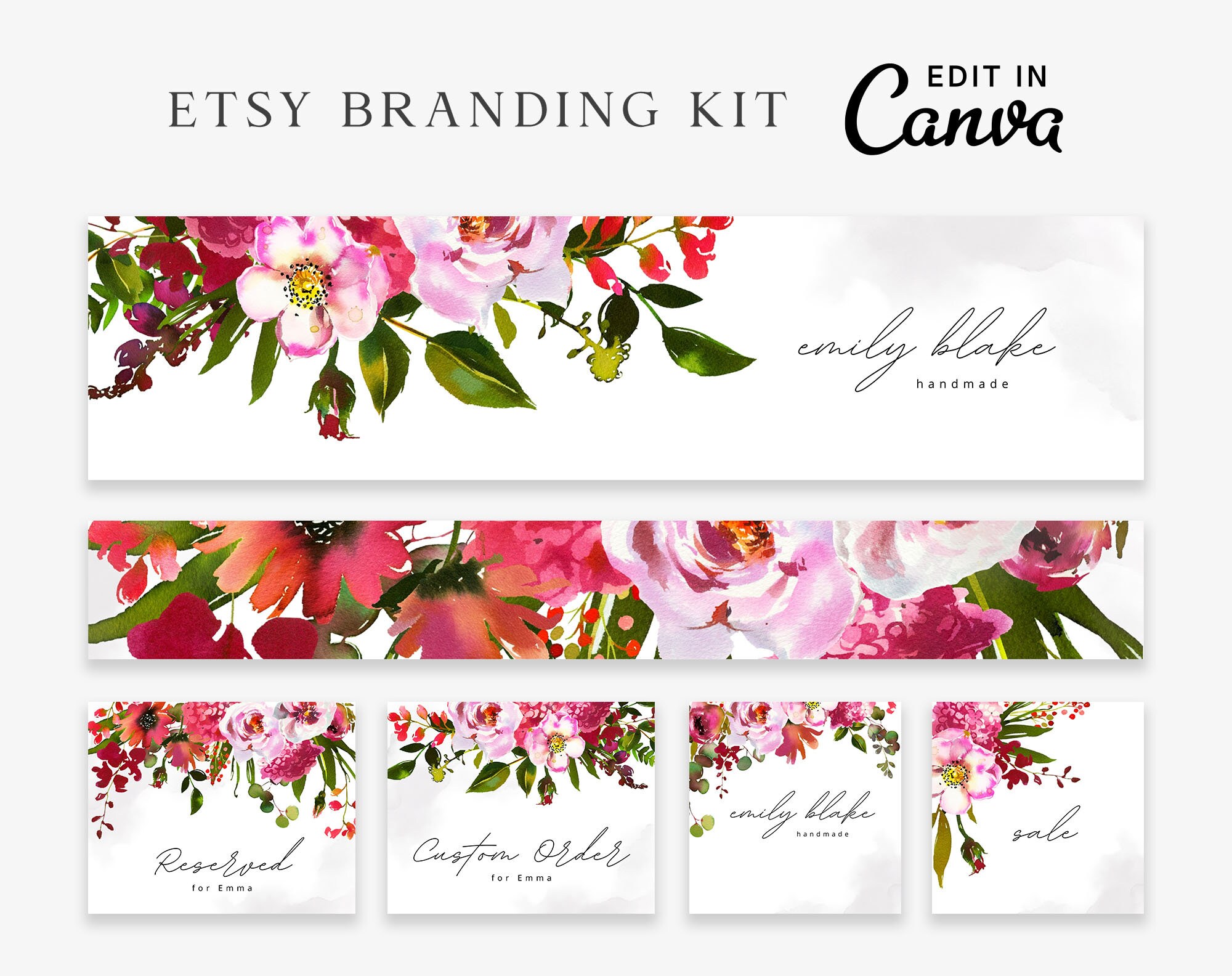 Etsy Banner Canva Template Etsy Branding Kit Floral Etsy Etsy Etsy Banner Canva Template Etsy Branding Kit Floral Etsy Etsy
