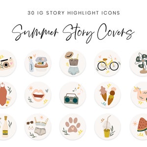 Instagram highlight covers, Summer IG highlights, Instagram story highlight icons, Instagram highlights, Instagram covers, Instant download
