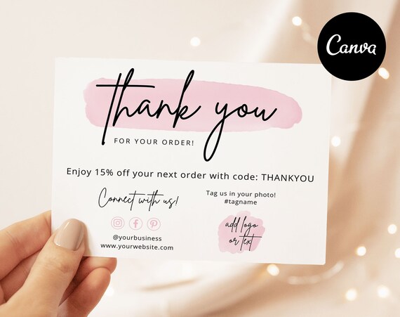 Thank you card sale etsy