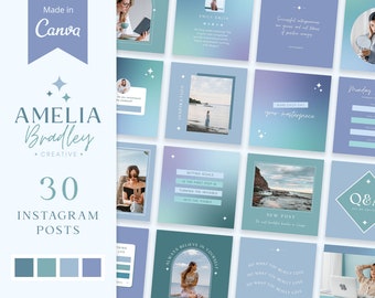 Instagram post Canva templates, Gradient Canva template, Instagram quotes, Modern Instagram feed, Gradient Instagram grid, Instant download