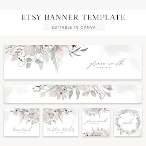 Pastel Etsy Banner Canva Template, Etsy Branding Kit, Etsy Shop Banner, Spring Banner, Etsy Shop Set, Instant Download, Etsy Shop Kit