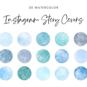 Instagram story highlight icons | Blue tones watercolor story covers | Instagram stories highlights icons | Instagram story backgrounds