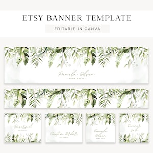 Tropical Etsy Banner Canva Template, Etsy Branding Kit, Etsy Shop Banner, Summer Banner, Etsy Shop Set, Instant Download, Etsy Shop Kit