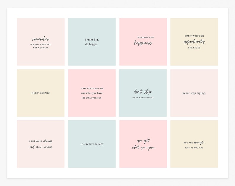 Pastel Instagram quotes Canva template Instagram post | Etsy