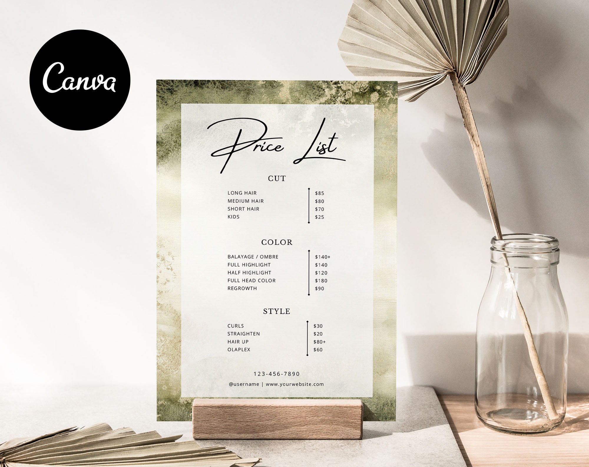  Price List Canva Template Printable Price List Canva Price Etsy