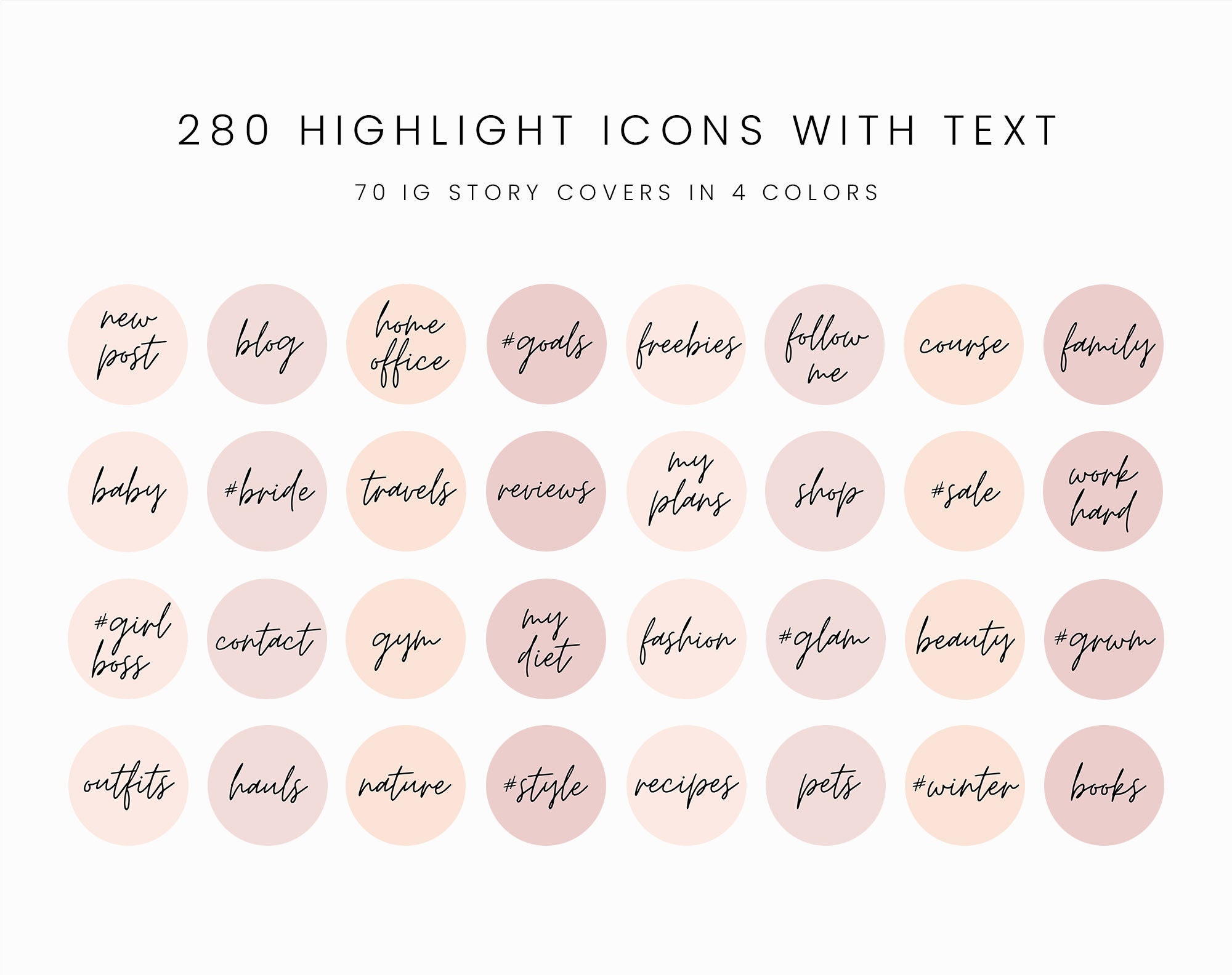 Delicate Instagram story highlight icons Canva template | Etsy