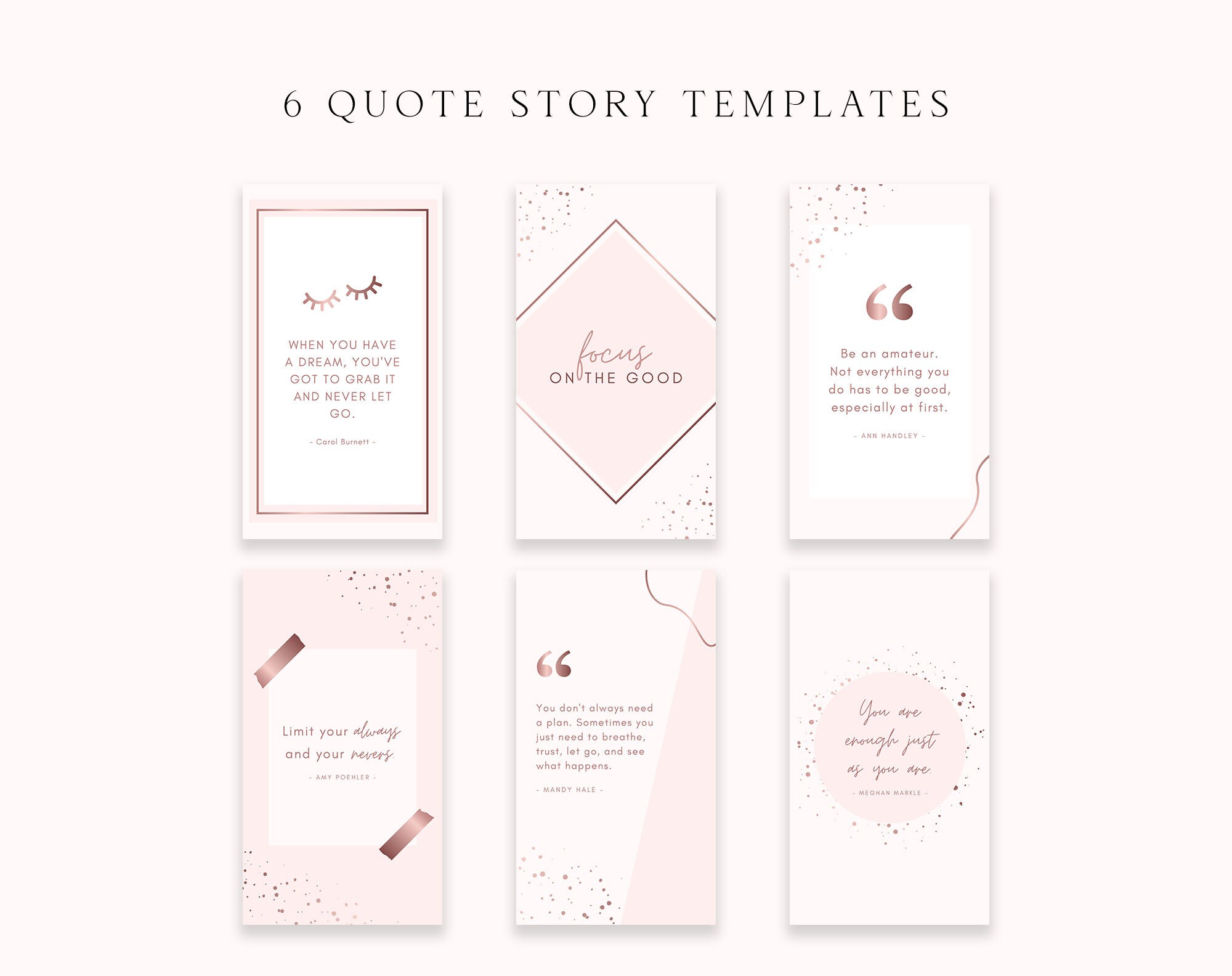 Instagram Story Canva Templates Rose Gold Canva Template | Etsy