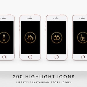Instagram Story highlight icons Black and gold Instagram Stories highlights icons Social media icons Highlight covers image 3