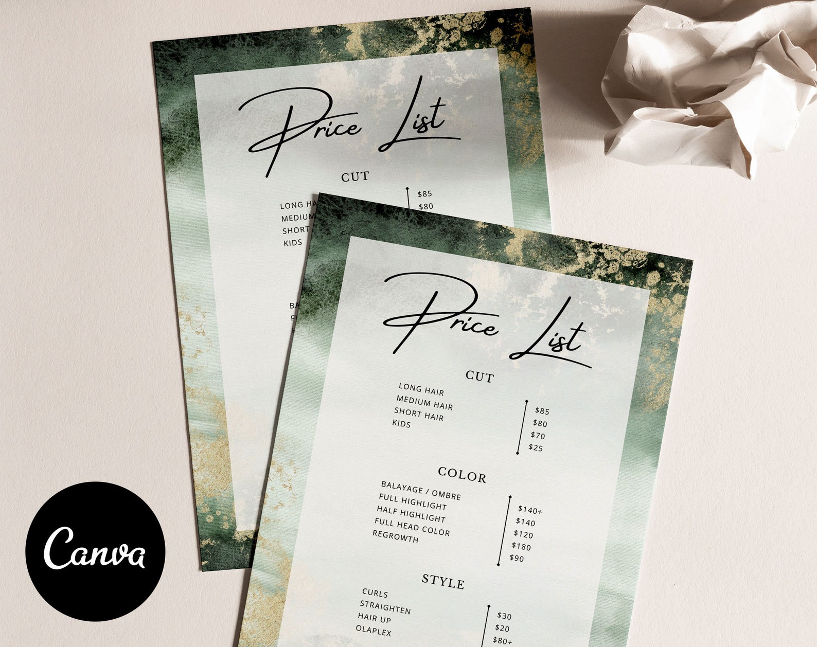 Price List Canva Template Printable Price List Canva Price - Etsy UK