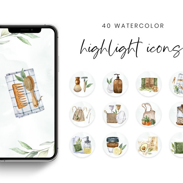 Zero waste Instagram highlights, Instagram story highlight icons, Kitchen Instagram story covers, Instagram stories icons, Instant download