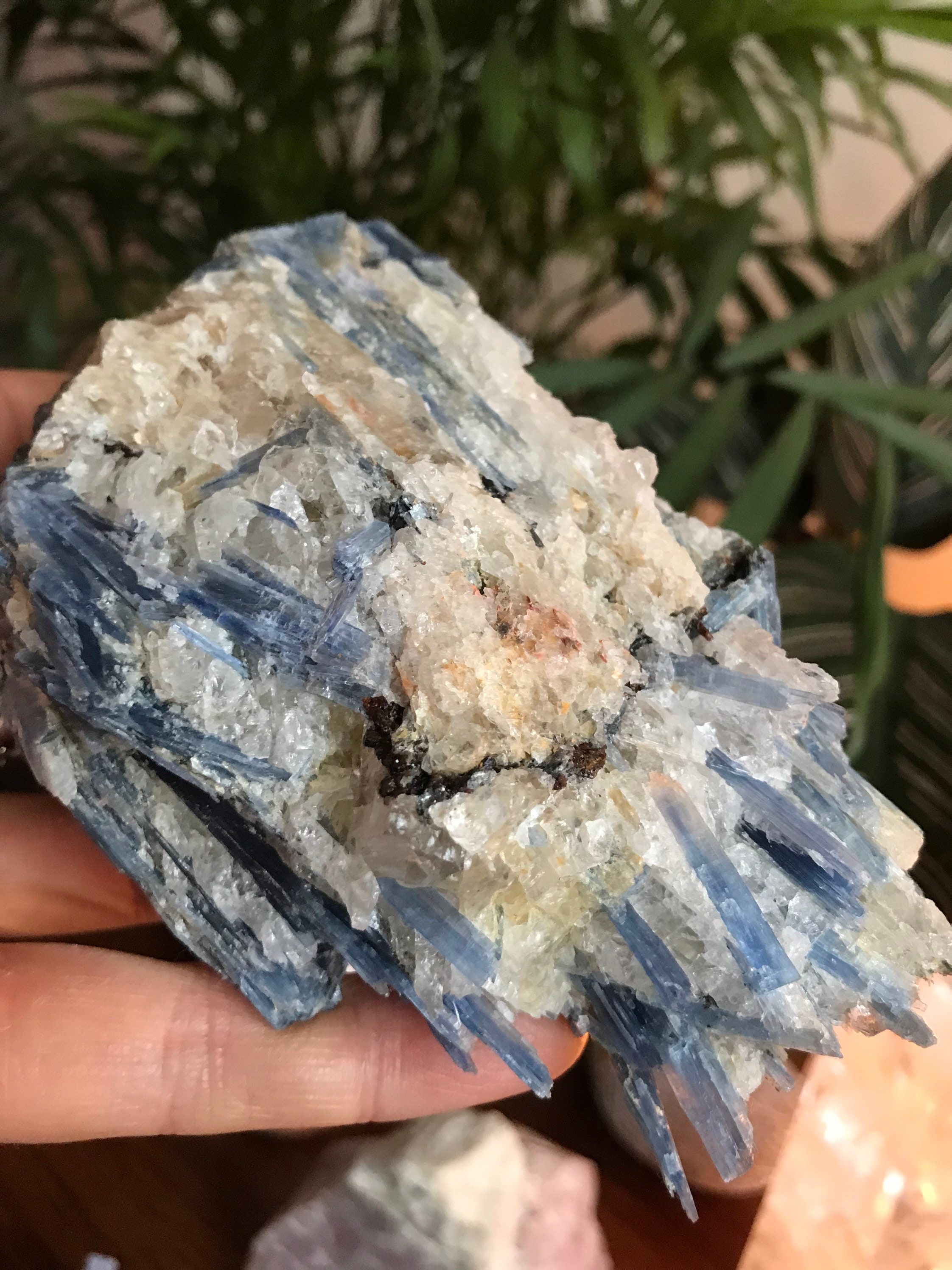 Stunning piece of raw kyanite and clear quartz crystal Etsy