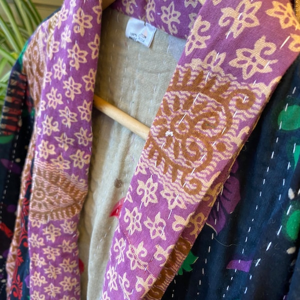 Cotton vintage kantha boho jacket