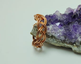 Braided Copper Ring, Wire Wrapped Ring, Handmade Ring, Copper Jewelry