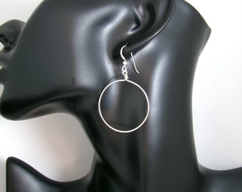 Large Sterling Silver Hoops