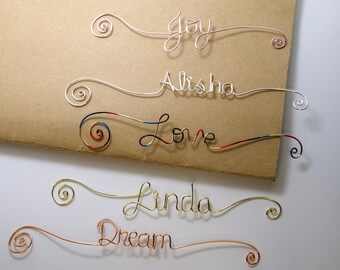 Personalized Wire Name Bookmark - Wire Bookmark - Custom Bookmark - Name Bookmark - Custom Name Gift - Personalized Gift - Book Lovers Gift