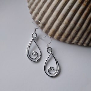 Dangle Earrings, Stylish Jewelry, Swirl Earrings, Lightweight Earrings, Handmade Jewelry