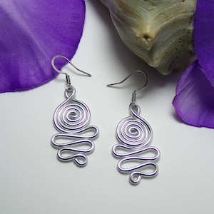 Swirl Earrings, Handmade Jewelry, Lightweight Earrings, Dangle Earrings