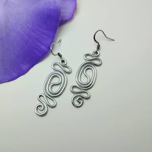 Abstract Earrings, Handmade Jewelry, Lightweight Earrings, Dangle Earrings, Aluminum Jewelry