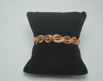 Twisted Wavy Copper Cuff, Copper Bangle, Wire Wrapped Bracelet, Unisex Bracelet, Copper Jewelry