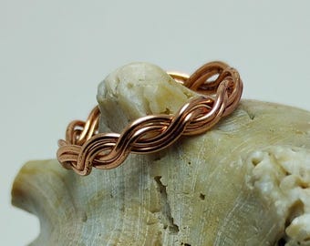 Wavy Copper Ring, Wire Wrapped Ring, Handmade Ring, Copper Jewelry, Copper Ring