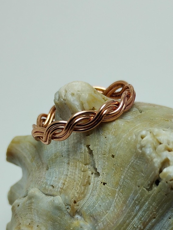 Wavy Copper Ring, Wire Wrapped Ring, Handmade Ring, Copper Jewelry, Copper Ring