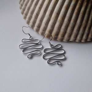 Squiggle Earrings, Dangle Earrings, Handmade Jewelry, Lightweight Earrings, Unique Jewelry